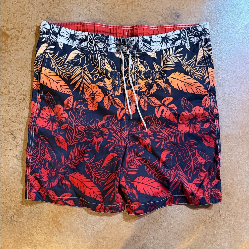 Paradise Collection Men's Red Floral Swim Trunks - large